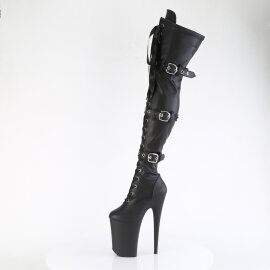 Pleaser INFINITY-3028 Platform Overknee Boots Faux Leather Black EU-38 / US-8