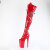 Pleaser INFINITY-3028 Platform Overknee Boots Patent Red EU-39 / US-9