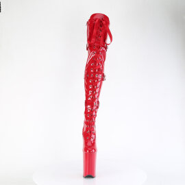 Pleaser INFINITY-3028 Platform Overknee Boots Patent Red...