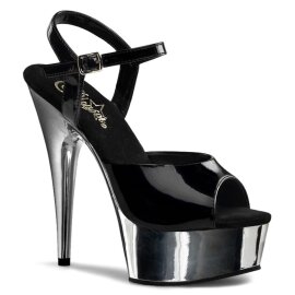 Pleaser DELIGHT-609 Black/Silver Chrome EU-35 / US-5