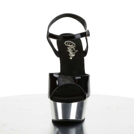 Pleaser DELIGHT-609 Black/Silver Chrome EU-35 / US-5