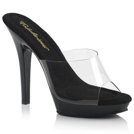 Fabulicious LIP-101 Mules Clear Black EU-37 / US-7