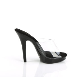Fabulicious LIP-101 Mules Clear Black EU-43 / US-13