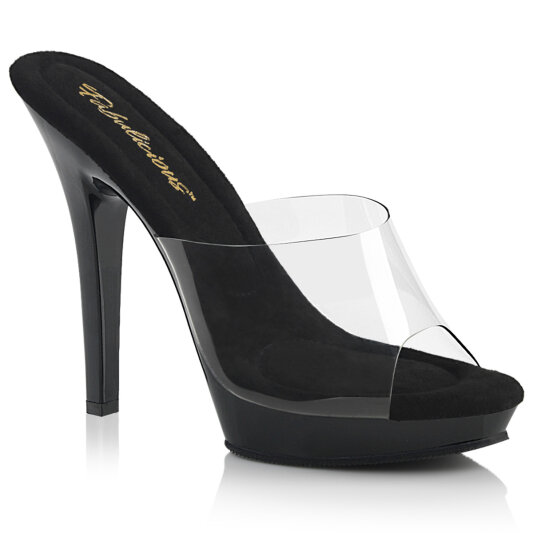 Fabulicious LIP-101 Mules Clear Black EU-44 / US-14