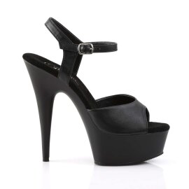 Pleaser DELIGHT-609 Black Faux Leather/Black Matte EU-41 / US-11