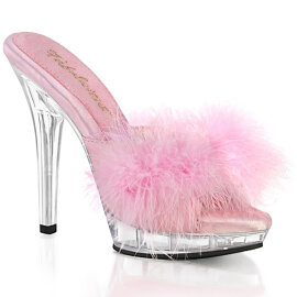 Fabulicious LIP-101-8 Mules Clear Pink EU-35 / US-5