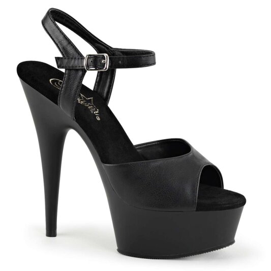 Pleaser DELIGHT-609 Black Faux Leather/Black Matte EU-37 / US-7