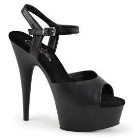 Pleaser DELIGHT-609 Black Faux Leather/Black Matte EU-37...