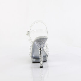 Fabulicious LIP-108RS Sandalettes Clear Rhinestones Transparent EU-39 / US-9