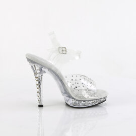 Fabulicious LIP-108RS Sandalettes Clear Rhinestones Transparent EU-39 / US-9