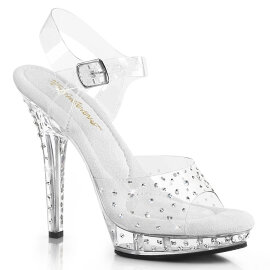 Fabulicious LIP-108RS Sandalettes Clear Rhinestones...