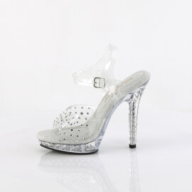Fabulicious LIP-108RS Sandalettes Clear Rhinestones Transparent EU-41 / US-11