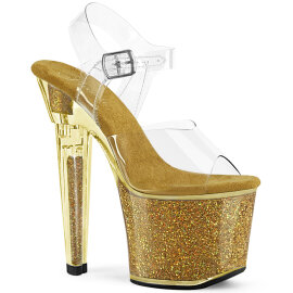 Pleaser LOVESICK-708SG Platform Sandalettes Clear Glitter...