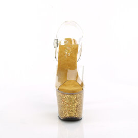 Pleaser LOVESICK-708SG Platform Sandalettes Clear Glitter...