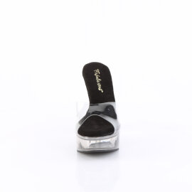 Fabulicious MARTINI-501 Platform Mules Clear Smoke Black...