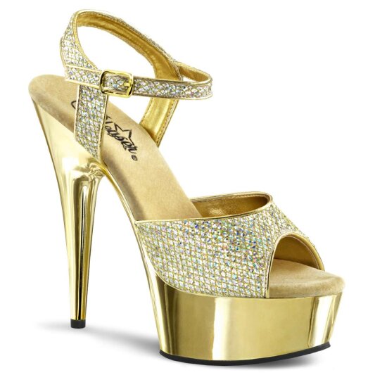 Pleaser DELIGHT-609G Gold Multi Glitter/Gold Chrome EU-38 / US-8