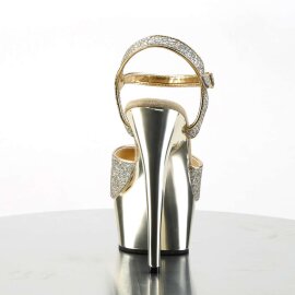 Pleaser DELIGHT-609G Gold Multi Glitter/Gold Chrome EU-38 / US-8