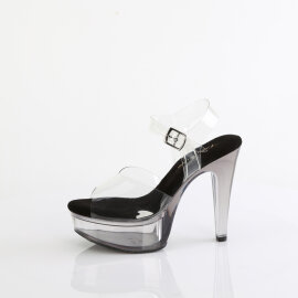 Fabulicious MARTINI-508 Platform Sandalettes Clear Smoke Black EU-37 / US-7