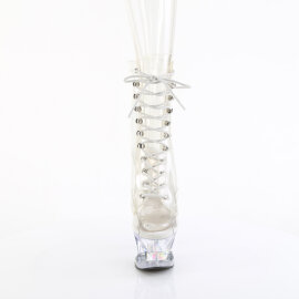 Pleaser MOON-1021C-DIA Platform Ankle Boots Clear EU-35 /...