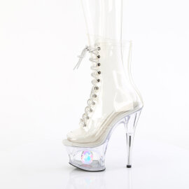 Pleaser MOON-1021C-DIA Platform Ankle Boots Clear EU-36 / US-6