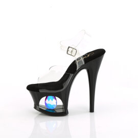 Pleaser MOON-708DIA Platform Sandalettes Patent Black EU-38 / US-8