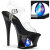 Pleaser MOON-708DIA Platform Sandalettes Patent Black EU-38 / US-8