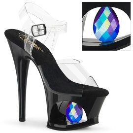 Pleaser MOON-708DIA Platform Sandalettes Patent Black...