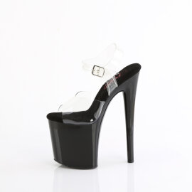 Pleaser NAUGHTY-808 Platform Sandalettes Clear Black EU-38 / US-8