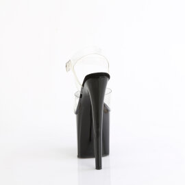 Pleaser NAUGHTY-808 Platform Sandalettes Clear Black EU-38 / US-8