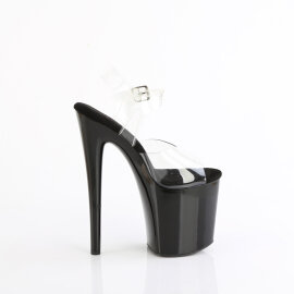 Pleaser NAUGHTY-808 Platform Sandalettes Clear Black EU-38 / US-8