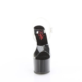 Pleaser PASSION-708 Platform Sandalettes Clear Black EU-35 / US-5