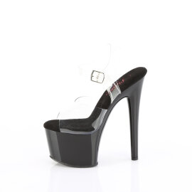 Pleaser PASSION-708 Platform Sandalettes Clear Black EU-35 / US-5