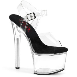 Pleaser PASSION-708 Platform Sandalettes Clear Black...