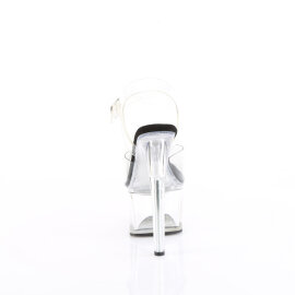 Pleaser PASSION-708 Platform Sandalettes Clear Black Transparent EU-38 / US-8