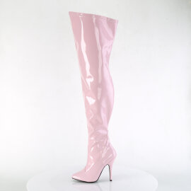 Pleaser SEDUCE-3000WC Overknee Boots Patent Baby Pink EU-36 / US-6
