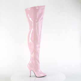 Pleaser SEDUCE-3000WC Overknee Boots Patent Baby Pink EU-40 / US-10