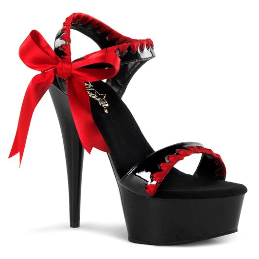 Pleaser DELIGHT-615 Black-Red/Black EU-35 / US-5