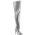 Pleaser SEDUCE-3000WC Overknee Boots Metallic Faux Leather Silver EU-38 / US-8