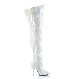 Pleaser SEDUCE-3000WC Overknee Boots Patent White EU-36 / US-6