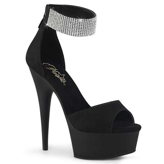 Pleaser DELIGHT-625 Black Faux Suede/Black Matte EU-40 / US-10