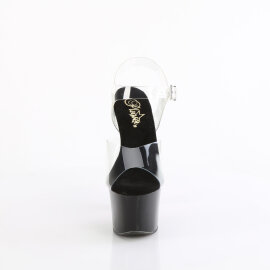 Pleaser SKY-308CRS Platform Sandalettes Clear Rhinestones Black EU-35 / US-5