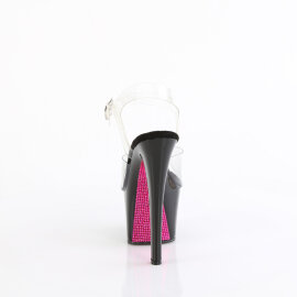 Pleaser SKY-308CRS Platform Sandalettes Clear Rhinestones Black EU-35 / US-5