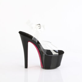 Pleaser SKY-308CRS Platform Sandalettes Clear Rhinestones Black EU-35 / US-5