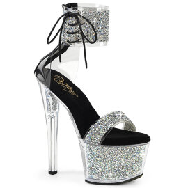 Pleaser SKY-327RSI Platform Sandalettes Rhinestones...