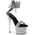 Pleaser SKY-327RSI Platform Sandalettes Rhinestones Silver Black EU-35 / US-5