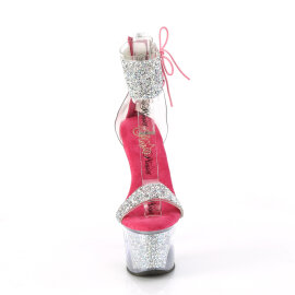 Pleaser SKY-327RSI Platform Sandalettes Rhinestones Silver Pink EU-35 / US-5