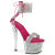 Pleaser SKY-327RSI Platform Sandalettes Rhinestones Silver Pink EU-35 / US-5