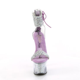 Pleaser SKY-327RSI Platform Sandalettes Rhinestones Silver Lavender EU-35 / US-5