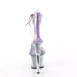 Pleaser SKY-327RSI Platform Sandalettes Rhinestones Silver Lavender EU-35 / US-5
