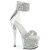 Pleaser SKY-327RSI Platform Sandalettes Rhinestones Silver EU-39 / US-9